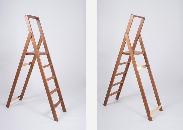 Library Ladders in Brown Oak
